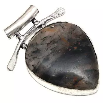 Pendant Moss Agate Gemstone Gift For Her Silver Jewelry 1.75