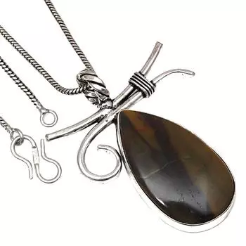 Pendant Newlite Jasper Gemstone Handmade Gift For Her Silver Jewelry 2