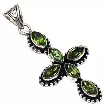 Pendant Peridot Gemstone Gift For Her Silver Jewelry 2.25