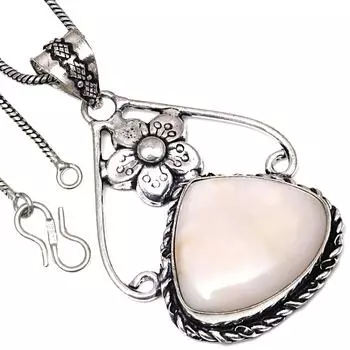 Pendant Pink Opal Gemstone Handmade Gift For Her Silver Jewelry 2.25