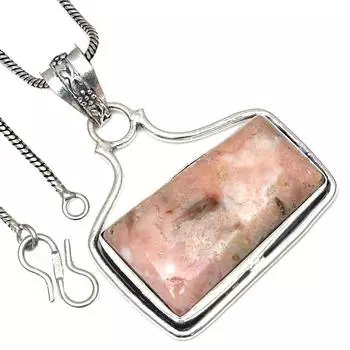 Pendant Pink Opal Gemstone Handmade Gift For Her Silver Jewelry 1.75