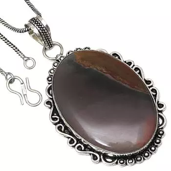 Pendant Polygram Jasper Gemstone Handmade Gift For Her Silver Jewelry 2.5