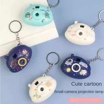 Pendant Projection Camera Keychain Light Up Hanging Ornaments Key Accessory Camera Keyring Gift style A