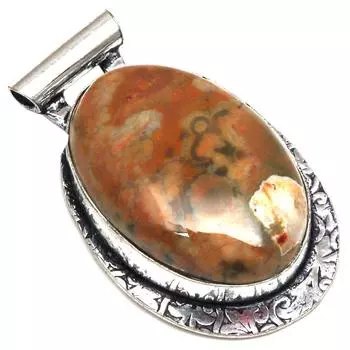 Pendant Rainforest Jasper Gemstone Gift For Her 925 Silver Jewelry 2