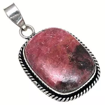 Pendant Rhodonite Gemstone Handmade Mother Day Gift Silver Jewelry 2