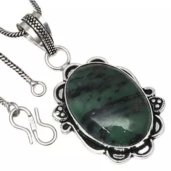 Pendant Ruby Zoisite Gemstone Handmade Gift For Her Silver Jewelry 2