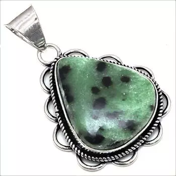 Pendant Ruby Zoisite Gemstone Handmade Gift For Her Silver Jewelry 1.5