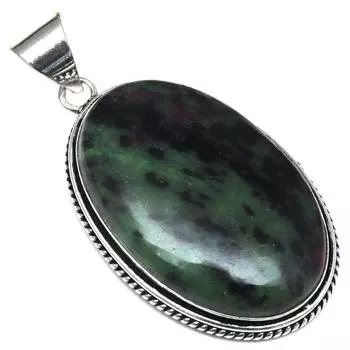 Pendant Ruby Zoisite Gemstone Handmade Gift For Her Silver Jewelry 2