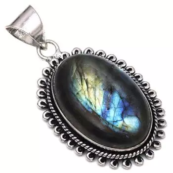 Pendant Shiney Labradorite Gemstone Mother s Day Gift 925 Silver Jewelry 1.75