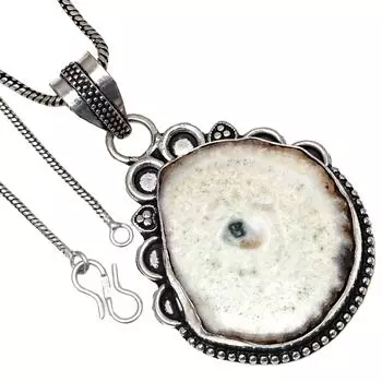 Pendant Solar Drusy Gemstone Valentine Day Gift Silver Jewelry 2.5
