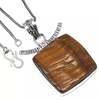 Pendant Tiger s Eye Drusy Gemstone Valentine Day Gift Silver Jewelry 2