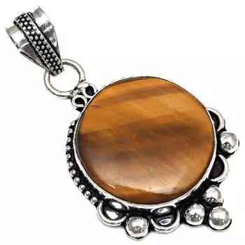 Pendant Tiger s Eye Gemstone Gift For Her Silver Jewelry 1.75