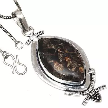 Pendant Turtella Jasper Gemstone Handmade Gift For Her Silver Jewelry 2.5