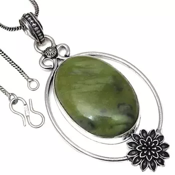 Pendant Vassolite Gemstone Handmade Gift For Her Ethnic Silver Jewelry 2.75