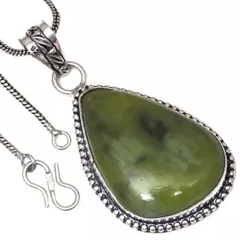 Pendant Vassolite Gemstone Valentine Day Ethnic Silver Jewelry 2.25