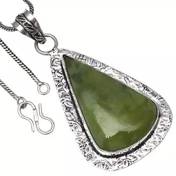 Pendant Vassolite Gemstone Valentine Day Ethnic Silver Jewelry 2.75