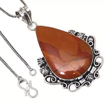Pendant Wild Horse Jasper Gemstone Handicraft Valentine Day Silver Jewelry 2.5