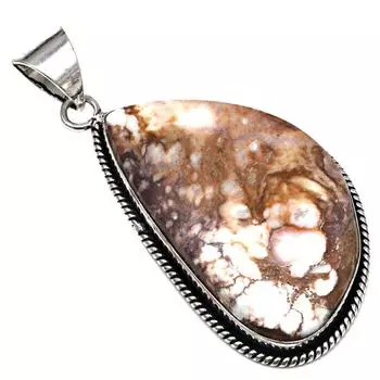 Pendant Wild Horse Jasper Gemstone Handmade Silver Jewelry 2.25