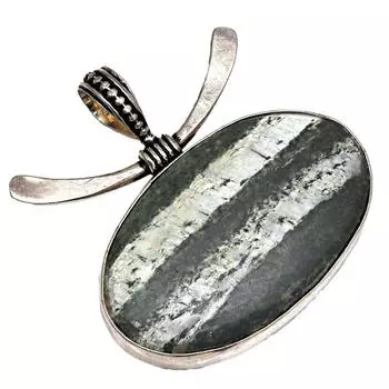 Pendant Zebra Jasper Gemstone Gift For Her Silver Jewelry 1.75