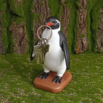 Penguin Statue Key Holder Organizer Kitchen Tabletop Tool Animal Figurine Collectible