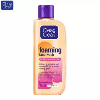Пенка для умывания Johnson & Johnson Clean & Clear, не содержит масел, не закупоривает поры, 8 часов контроля жирности, 100 мл. 100 ml.