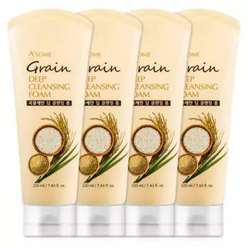 Пенка для умывания лица ASOME Grain Face Wash Deep Cleansing, 220 мл, 4 шт.
