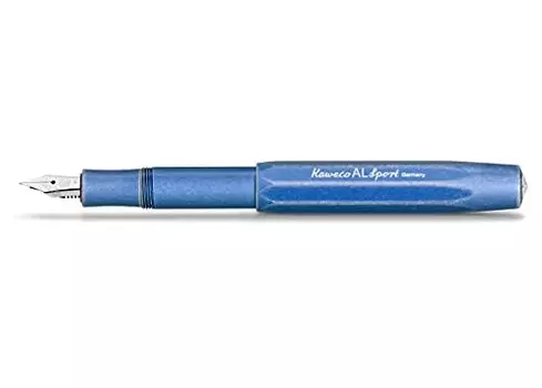Перьевая ручка Kaweco AL SPORT Stonewashed Blue I Премиальная перьевая ручка для картриджей I Эксклюзивная перьевая ручка 13 см I Перо: M (Средняя)