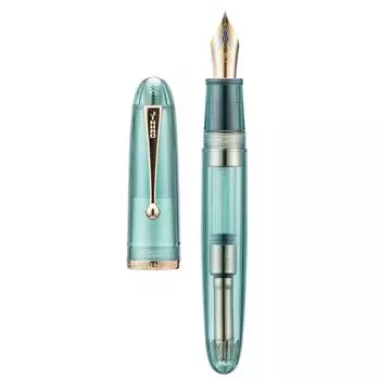 Перьевая ручка Lanxivi Jinhao 9019 серии Dadao с прозрачным синим акриловым золотым покрытием, тонким пером и большим конвертером для каллиграфического письма #8