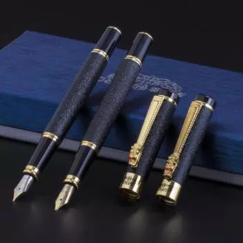 Перьевая ручка матовый черный золотой дракон Iraurita INK PEN канцелярские принадлежности для офиса и школы