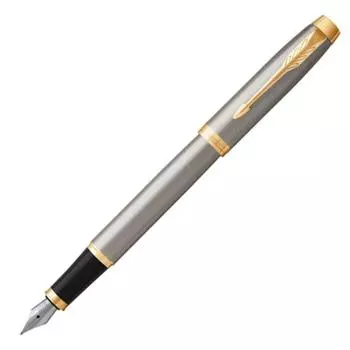 Перьевая ручка PARKER F Fine Point IM Core Line Brushed Metal GT 1975600, обычная импортная, 153 мм x 10 мм, двойного назначения, прибл.