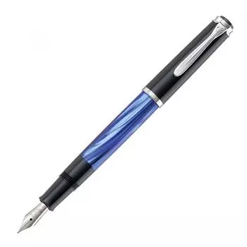 Перьевая ручка Pelican Classic M205, мраморный синий F fine print