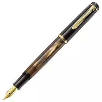Перьевая ручка Pelikan F Fine Point Marble Brown Classic M200 Inhalation Type Regular Imported Product