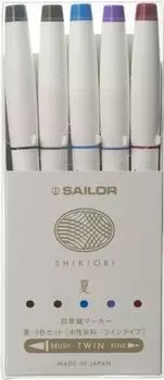 Перьевая ручка Sailor на водной основе, маркер Four Seasons, набор из 5 цветов, лето 25-5101-002
