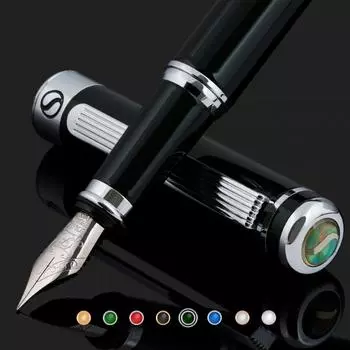 Перьевая ручка Scriveiner Black Green — потрясающая роскошная ручка с хромированной отделкой, перо Schmidt (хорошо), Лучший подарочный набор ручек для мужчин и женщин, профессиональный, Exe