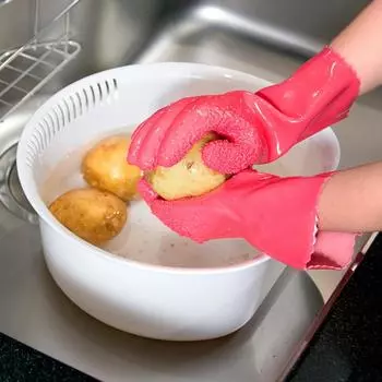 Перчатки для чистки картофеля, кухонные перчатки для чистки овощей и рыбы, перчатки для чистки, нескользящие силиконовые перчатки, аксессуары для кухонных инструментов