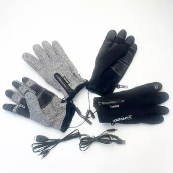Перчатки для рыбалки с электрическим подогревом USB, 5 пальцев, полный подогрев, перчатки для доставки еды на вынос, зимние теплые перчатки для сенсорного экрана без пальцев, спортивные
