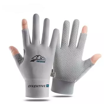 Перчатки для рыбалки с защитой от солнца Ice Silk Sports Велоспорт Бег Рыбалка Перчатки унисекс Противоскользящие дышащие перчатки с защитой от ультрафиолета M