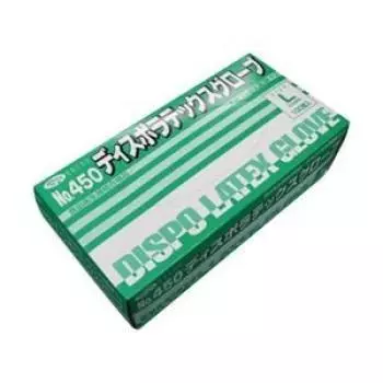 Перчатки Ebuno Disporate Latex с пудрой, размер L, 100 шт. в коробке № 450