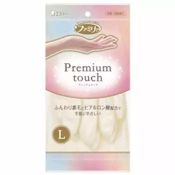 Перчатки Premium Touch с гиалуроновой кислотой для готовки и уборки, размер L, жемчужно-белый [семейный]