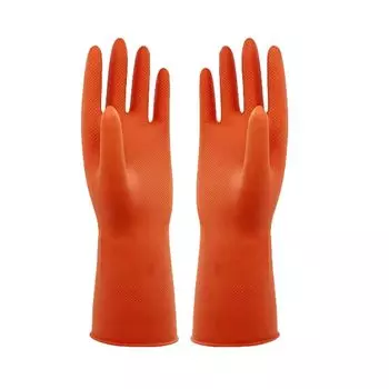 Перчатки Robustt Heavy Duty Rubber Hand (1 пара) для мытья посуды, садоводства, уборки кухни, легкий, эластичный и устойчивый к проколам XL оранжевый