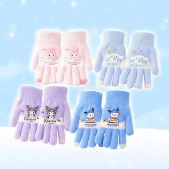 Перчатки Sanrio Fur Winter Pastel Cinnamoroll Kuromi Melody Pochacco Sleep pochacco