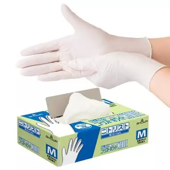 Перчатки Showa Sanitation Law Nitrist White 100 шт., размер M, 1 коробка, для использования как слева, так и справа, одноразовые [Нитриловые перчатки/Соответствуют требованиям к пищевым продуктам] № 884 белый