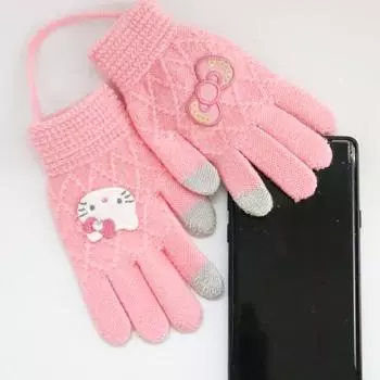 Перчатки Touch Knit от Hello Kitty для девочек, популярный персонаж в Корее
