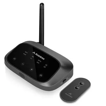 Передатчик Bluetooth Avantree Oasis Plus 2 с возможностью дистанционной регулировки громкости, совместимые наушники и функция адаптивной звуковой панели aptX, только оптический разъем