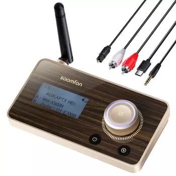 Передатчик Bluetooth приемник APTX HD совместимый с низкой задержкой Передатчик Bluetooth SOOMFON приемник Aux RCA Оптический цифровой совместимый в то же время