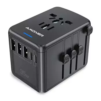 Переходник Amoner Overseas Power Conversion Rapid 3 2 и набор из 4 AC, совместимый с адаптером переходника вилки C-Type Overseas Travel,
