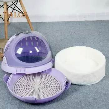 Переноска для домашних животных Space Capsule с подушкой, маленькая дышащая переноска для собак и кошек весом до 10 фунтов, устанавливаемая в автомобиль зелёный