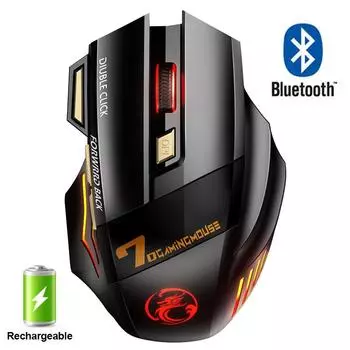 Перезаряжаемая беспроводная мышь Bluetooth геймерская игровая мышь компьютерная эргономичная мышь с подсветкой RGB бесшумные мыши для портативных ПК Bluetooth mouse
