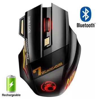 Перезаряжаемая беспроводная мышь Bluetooth геймерская игровая мышь компьютерная эргономичная мышь с подсветкой RGB бесшумные мыши для портативных ПК Bluetooth Mouse