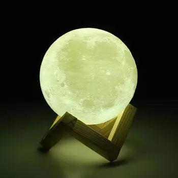 Перезаряжаемая лунная лампа с 3D принтом, светодиодный ночник, креативный сенсорный переключатель, лунный свет для украшения спальни, подарок на день рождения 8cm